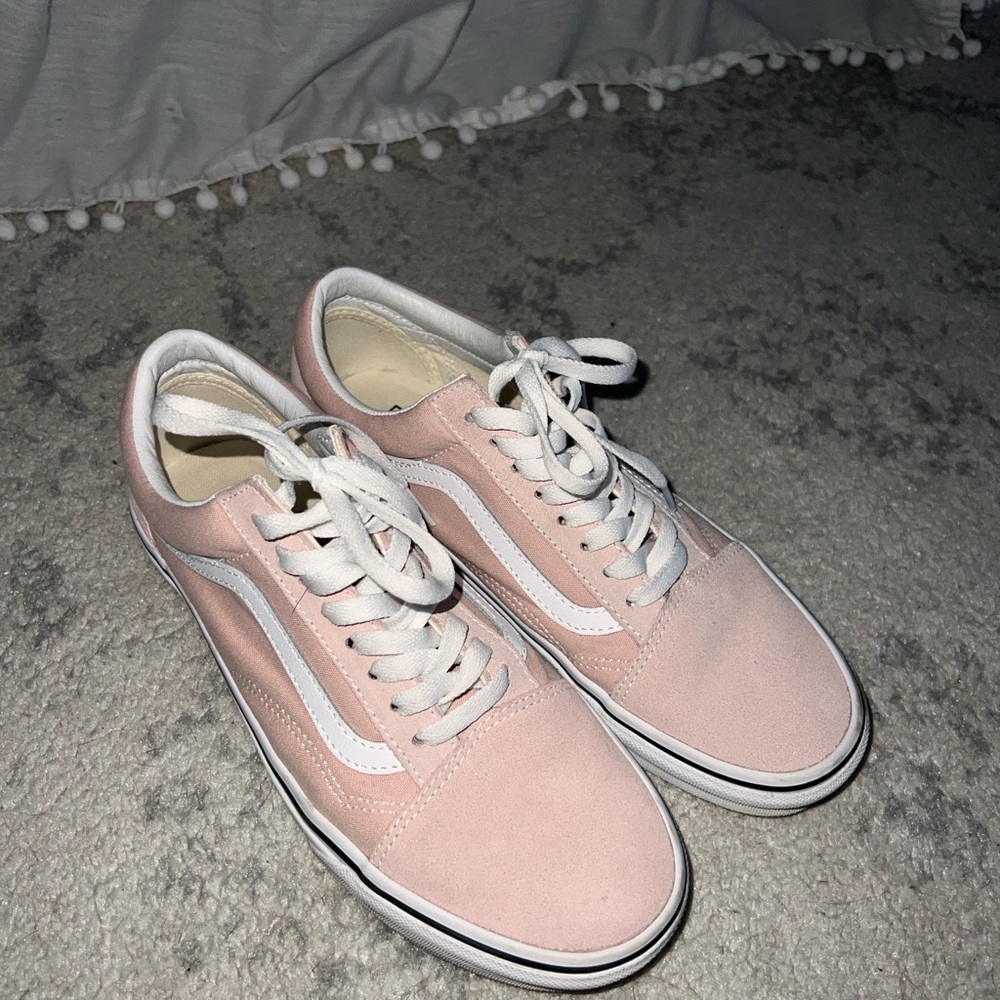 Vans Old Skool Pink and White Low Top Sneakers